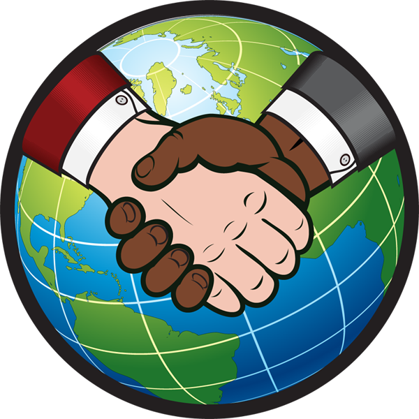 Handshake Shaking Hands Hand Shake Clip Art Clipart - Globe With Shake Hand - Png Download (600x600), Png Download