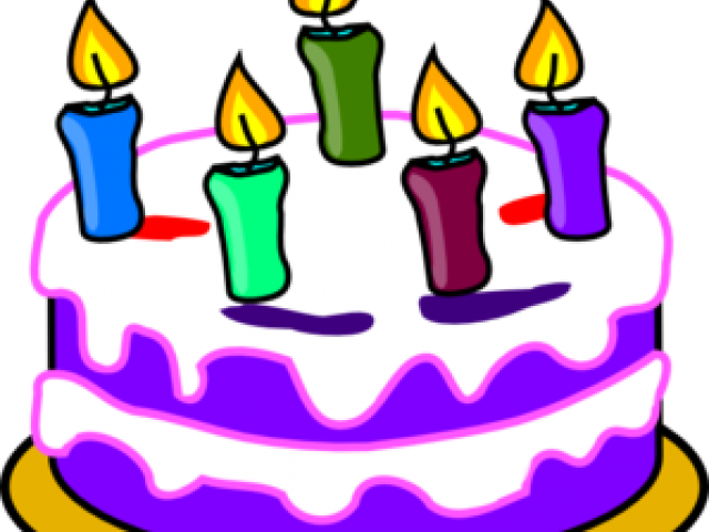 Transparent Watercolor Cake Clipart - Birthday Cake With Candles Clipart - Png Download (640x480), Png Download
