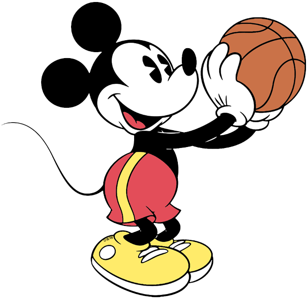 Classic Mickey Mouse Clip Art - Mickey Basketball - Png Download (620x602), Png Download