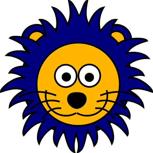 Blue And Yellow Lion Clipart (600x600), Png Download