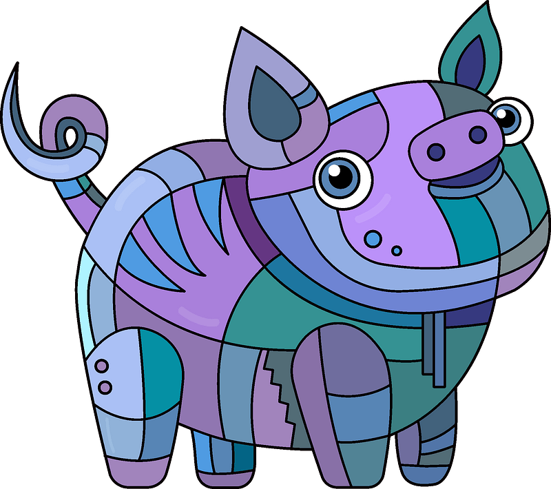 Steampunk Pig Clipart - Cartoon - Png Download (800x710), Png Download