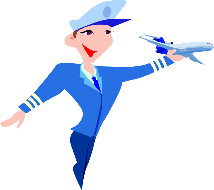 Airplane Clipart Holding Graphic Transparent Download - Pilot Clipart - Png Download (734x650), Png Download