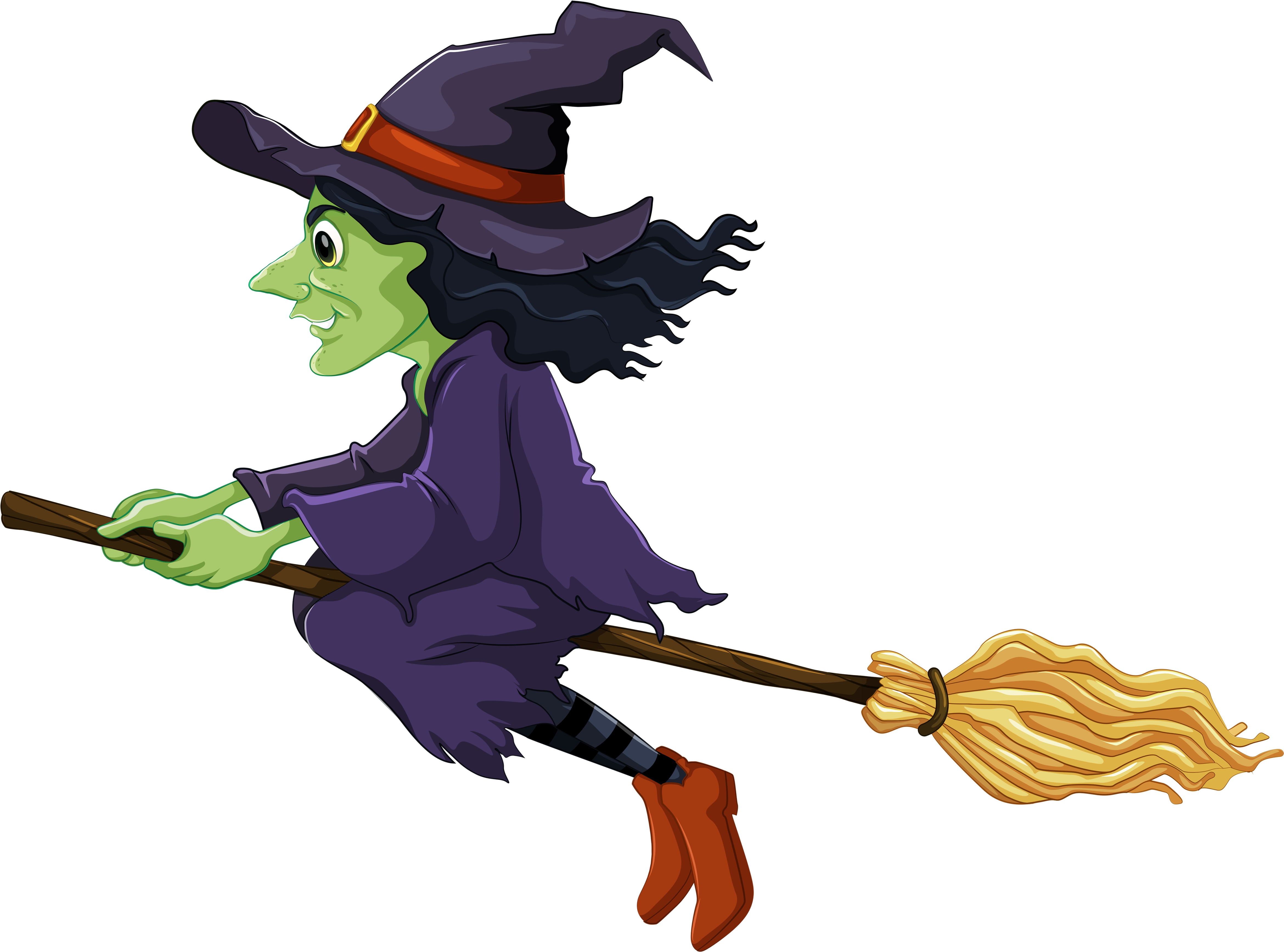 Halloween Witch Clipart - Witch Clipart - Png Download (5000x3633), Png Download