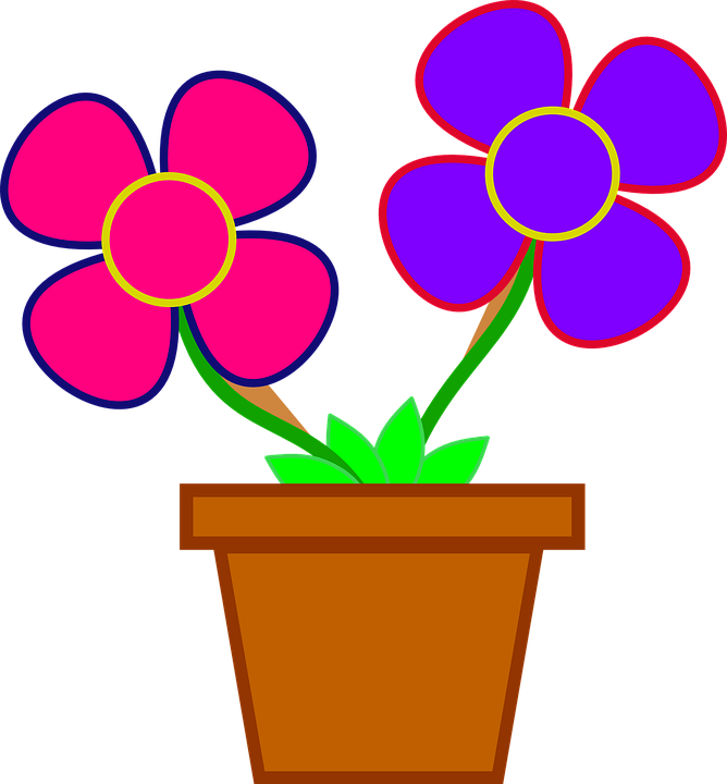 Spring Flowers Graphics 19, Buy Clip Art - Flower Vase Drawing Cartoon - Png Download (668x720), Png Download