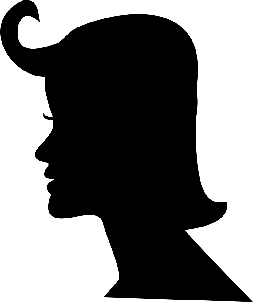 Female Short Hair - Woman Face Silhouette Png Clipart (823x980), Png Download