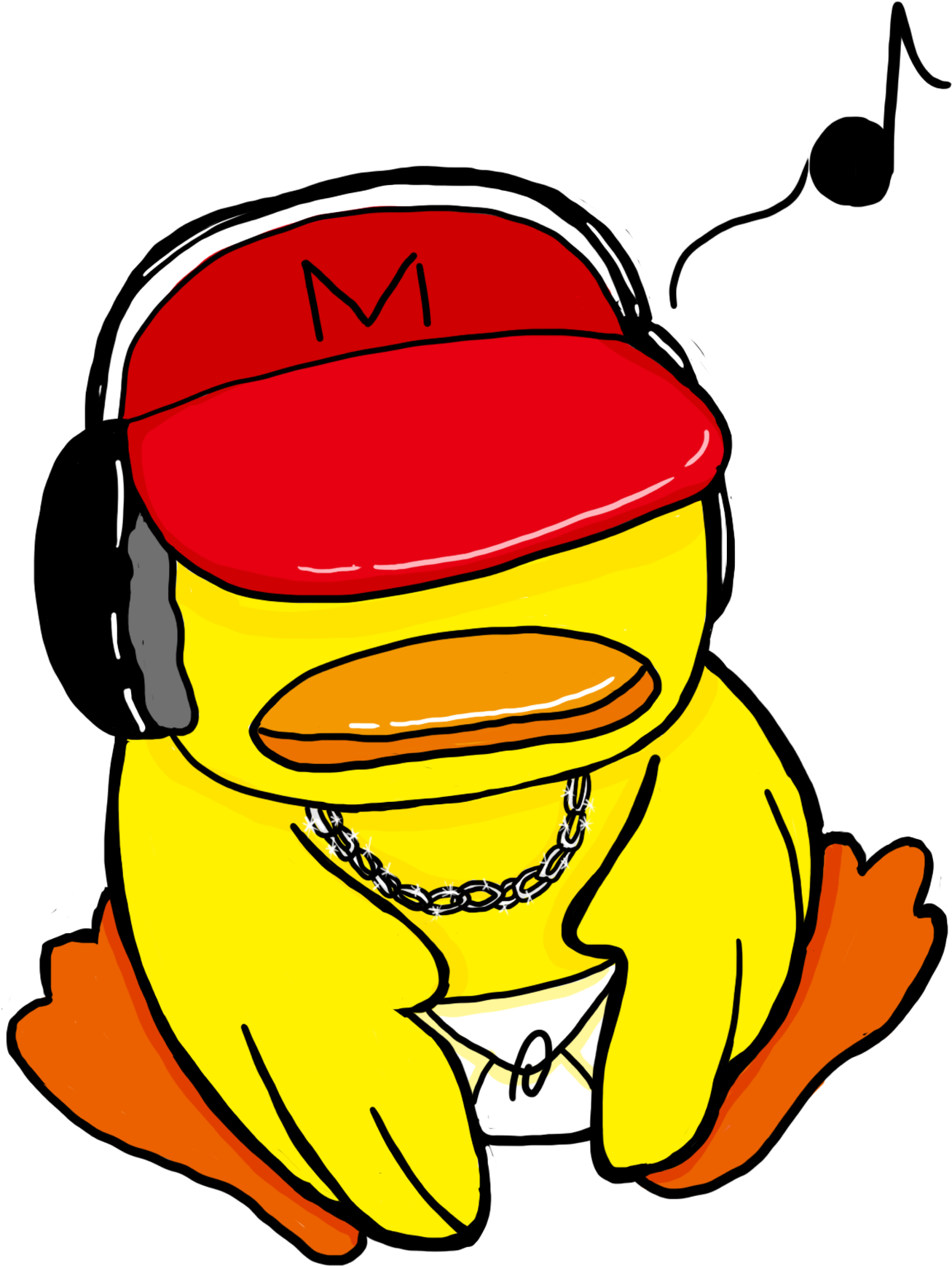 Duck Listening To Music Clipart (2000x2000), Png Download