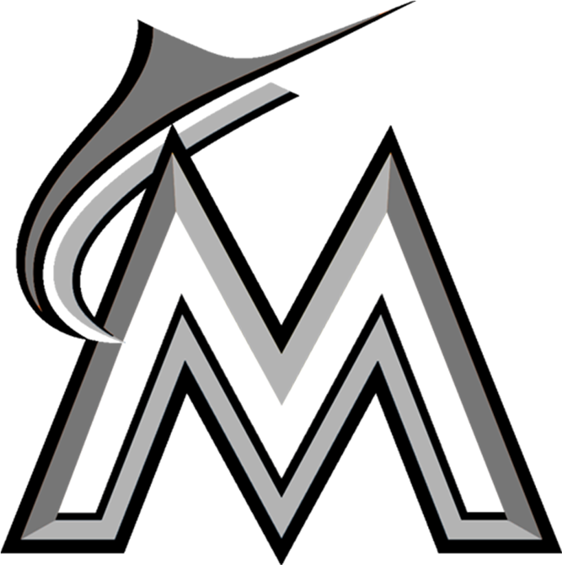Miami Marlins Logo Black Clipart (1000x1000), Png Download