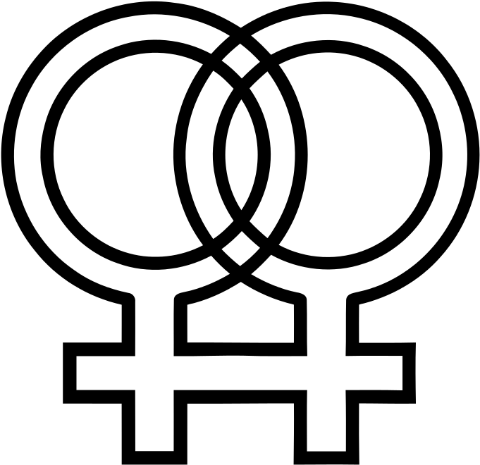 Linked Female Symbols - Female X Female Symbol Clipart (755x768), Png Download