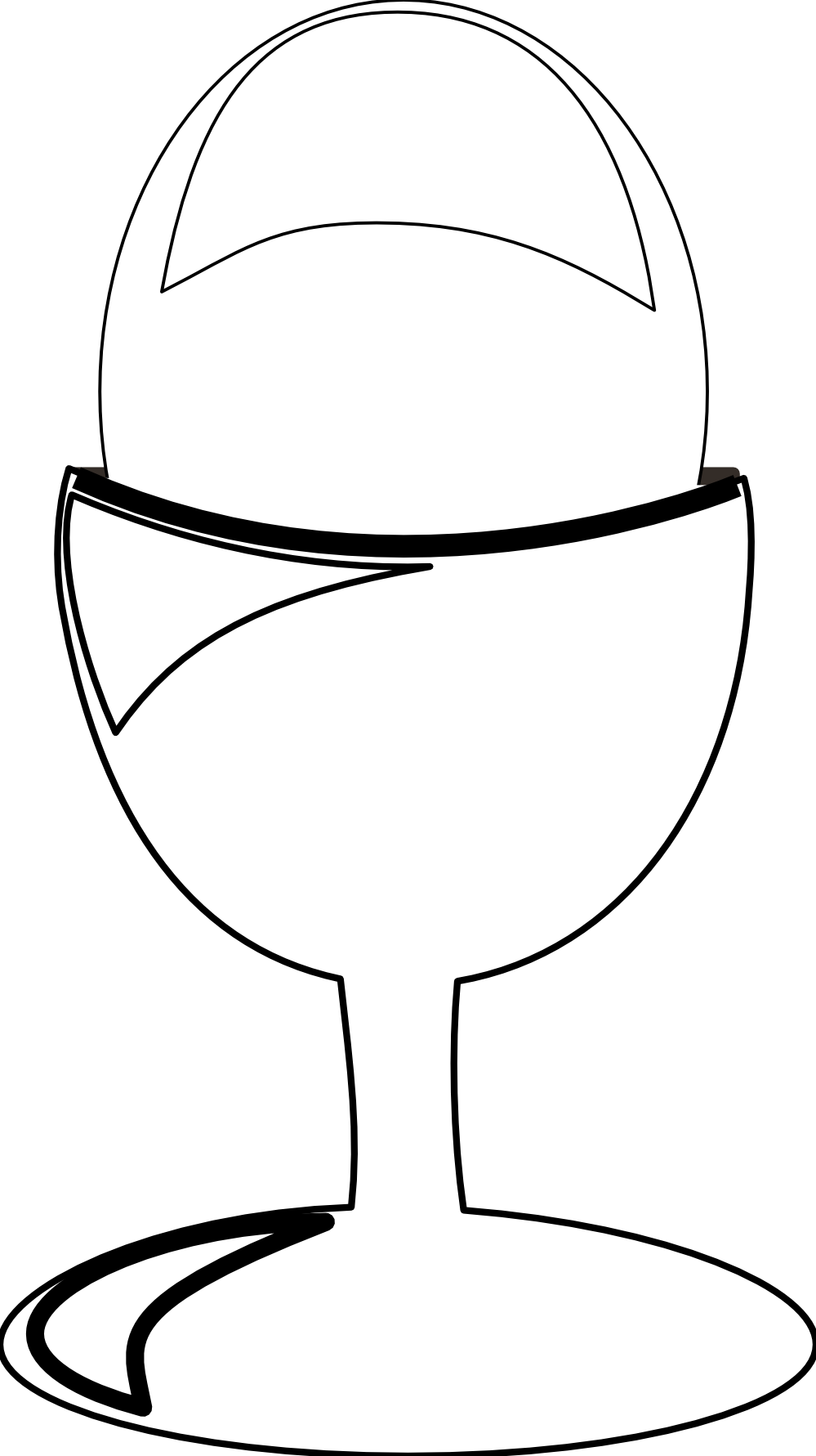 Egg With Egg Holder Black White Line Art 999px 117 - Egg Clipart (999x1781), Png Download