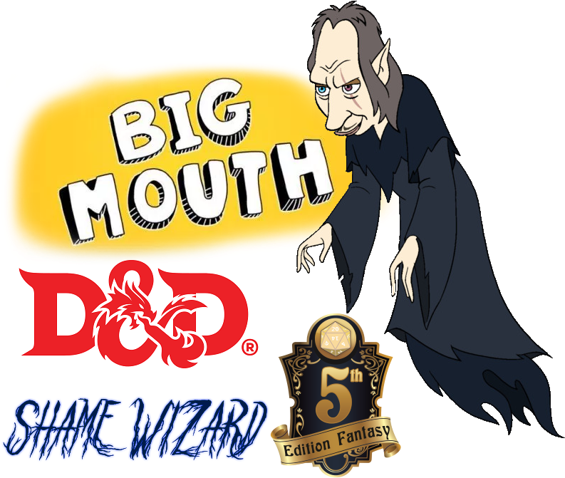 Big Mouth D&d 5e Shame Wizard - Dungeons & Dragons 5th Edition Rpg: Spellbook Cards Clipart (800x700), Png Download