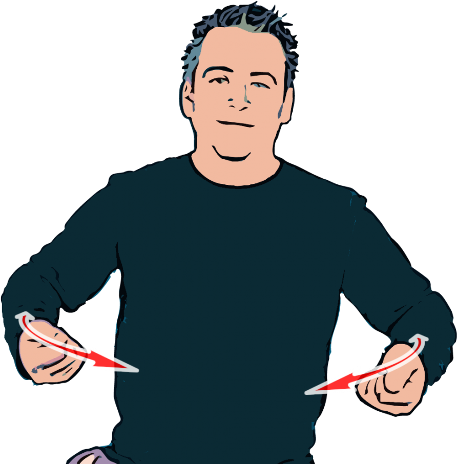 British Sign Language - Bsl Sign For Computer Clipart (930x905), Png Download