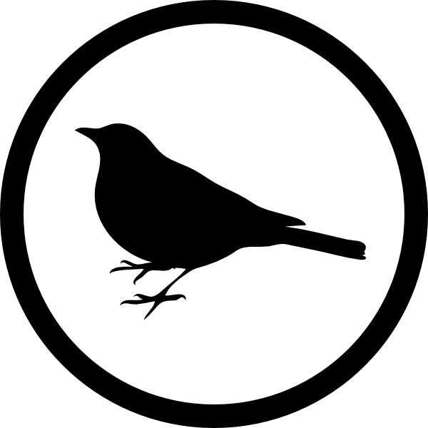 Custom Blue Robin Silhouette Shower Curtain Clipart (600x600), Png Download