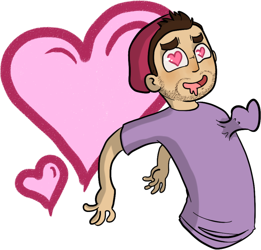 Cartoon Love Struck Clipart (900x865), Png Download