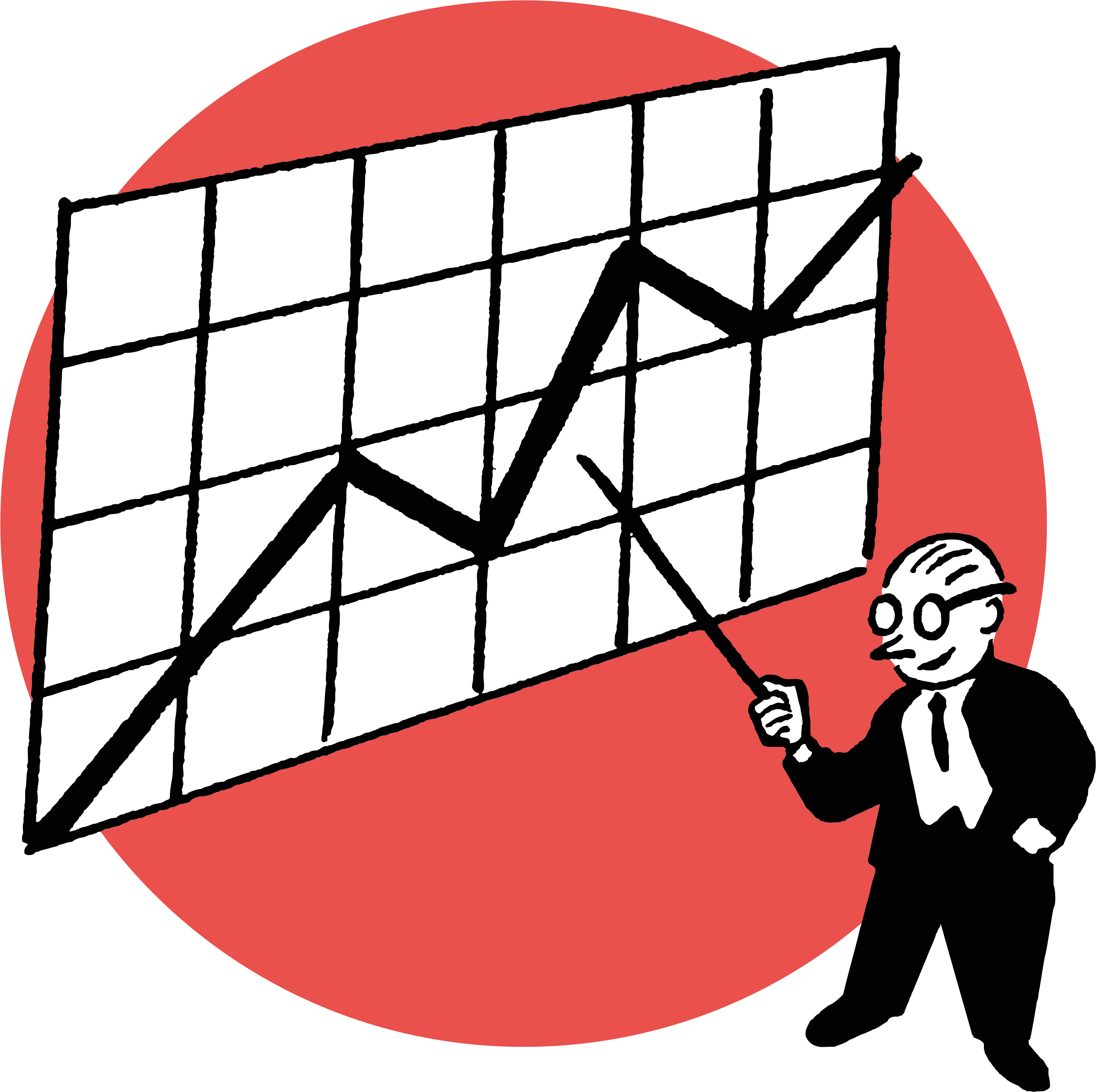 Chart Spotlight - Art Print: Pop Ink - Csa Images' Man Pointing To Rising Clipart (3333x3333), Png Download