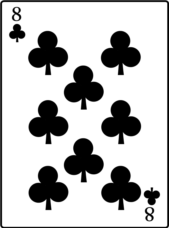 Clipart 8 Of Clubs - Png Download (800x800), Png Download
