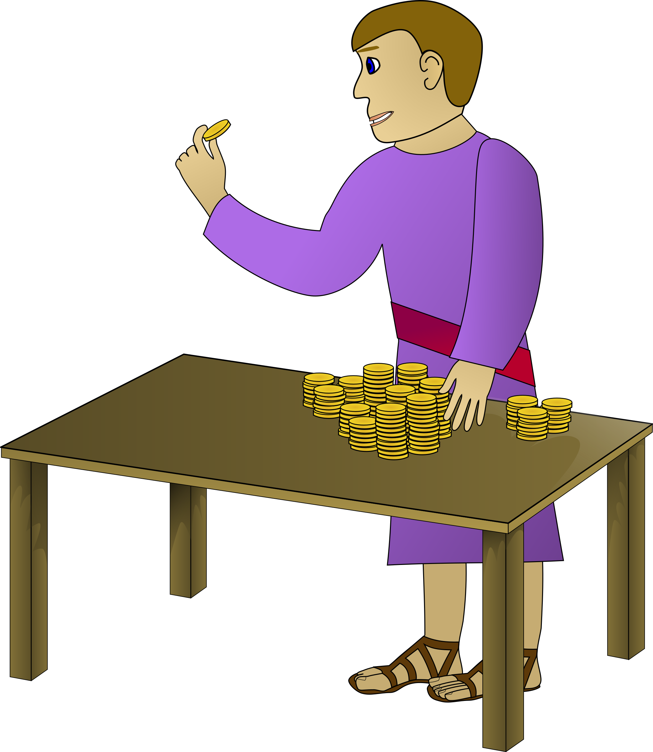 Rich Young Man Counting Clipart (958x998), Png Download
