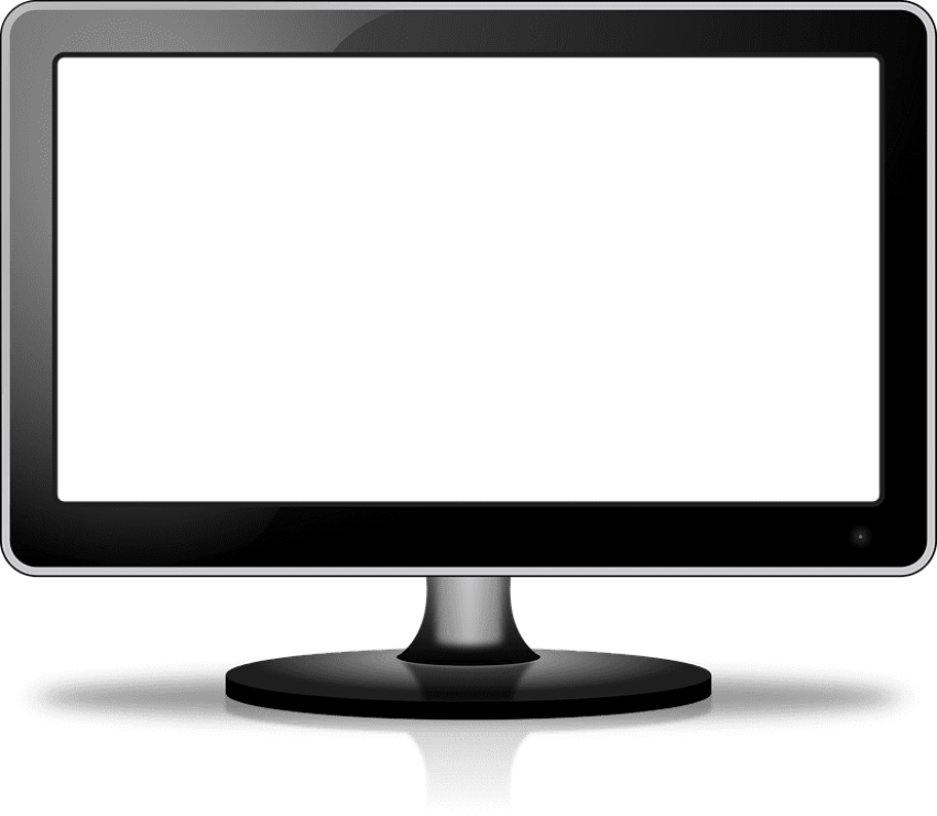 Monitor Clipart Big Screen Tv - Tv White Screen - Png Download (826x720), Png Download
