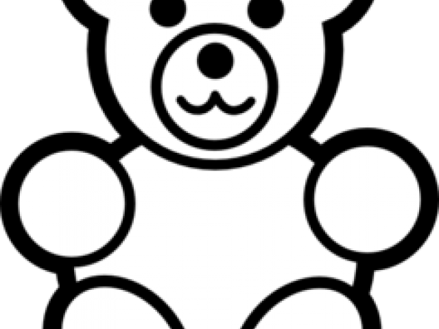 Gummy Bear Clipart Black And White - Black And White Teddy Bear Clip Art - Png Download (640x480), Png Download