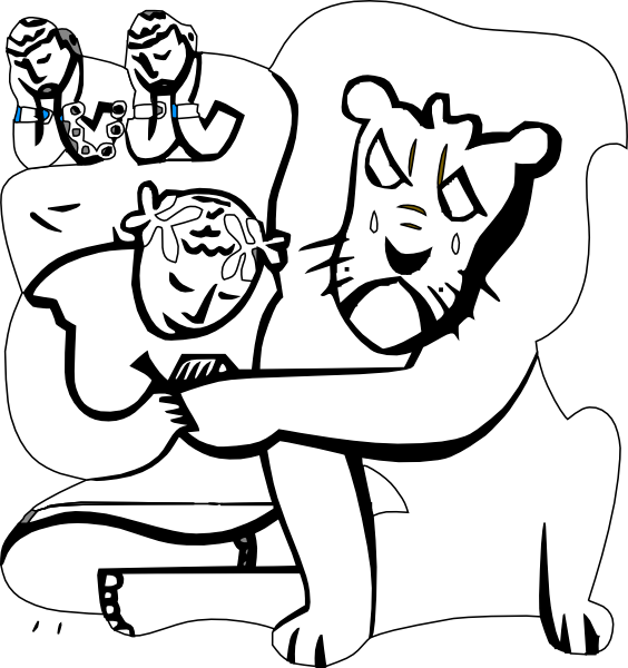 Androcles And The Lion In Easy Drawing Clipart (564x600), Png Download