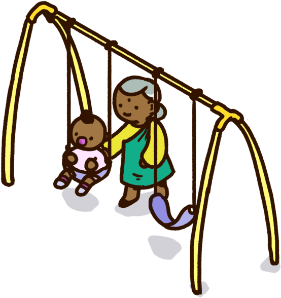 Swing Grandma And Kid - Child Clipart (1000x1000), Png Download
