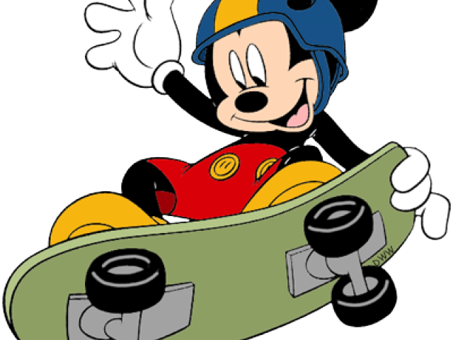 Mickey Mouse Skateboard Clipart (640x480), Png Download