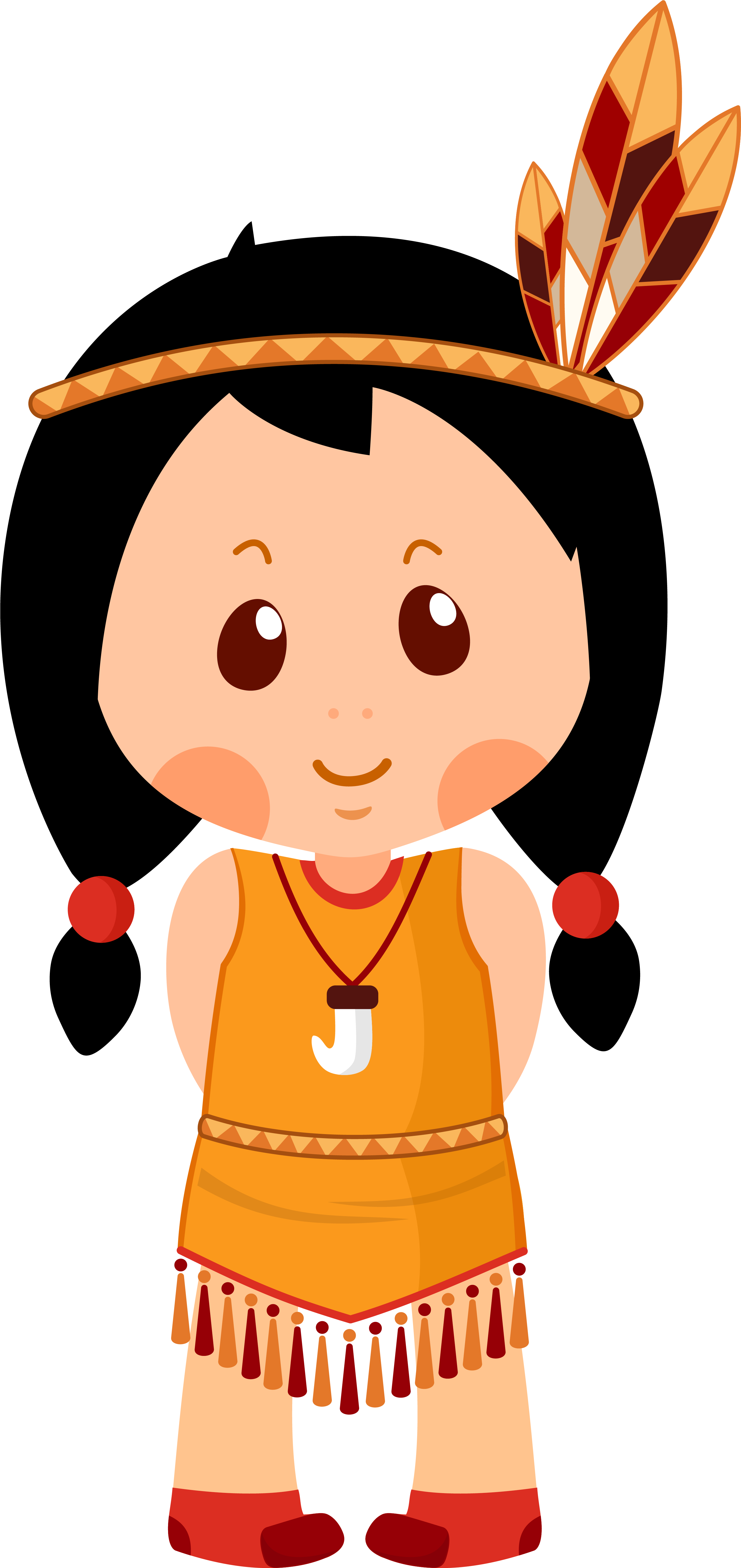 India Clipart Hopi - Cartoon Native American Drawing - Png Download (3027x6287), Png Download