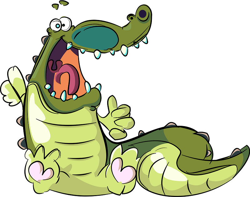 Great Smile Crocodile Clipart - Snake And Crocodile Cartoon - Png Download (800x631), Png Download