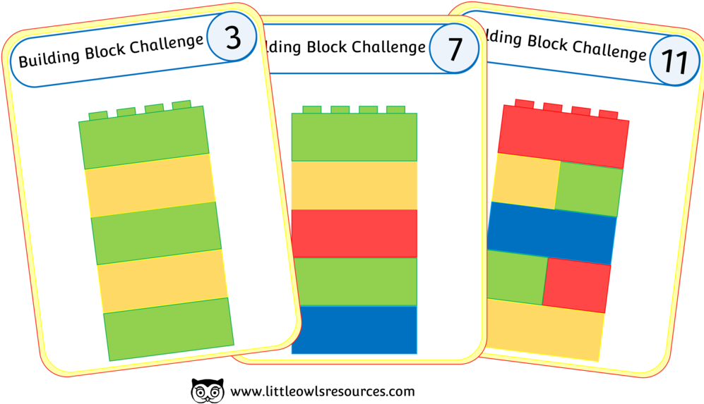 Building Block Pattern Challenge Cards - Graphic Design Clipart (1000x667), Png Download