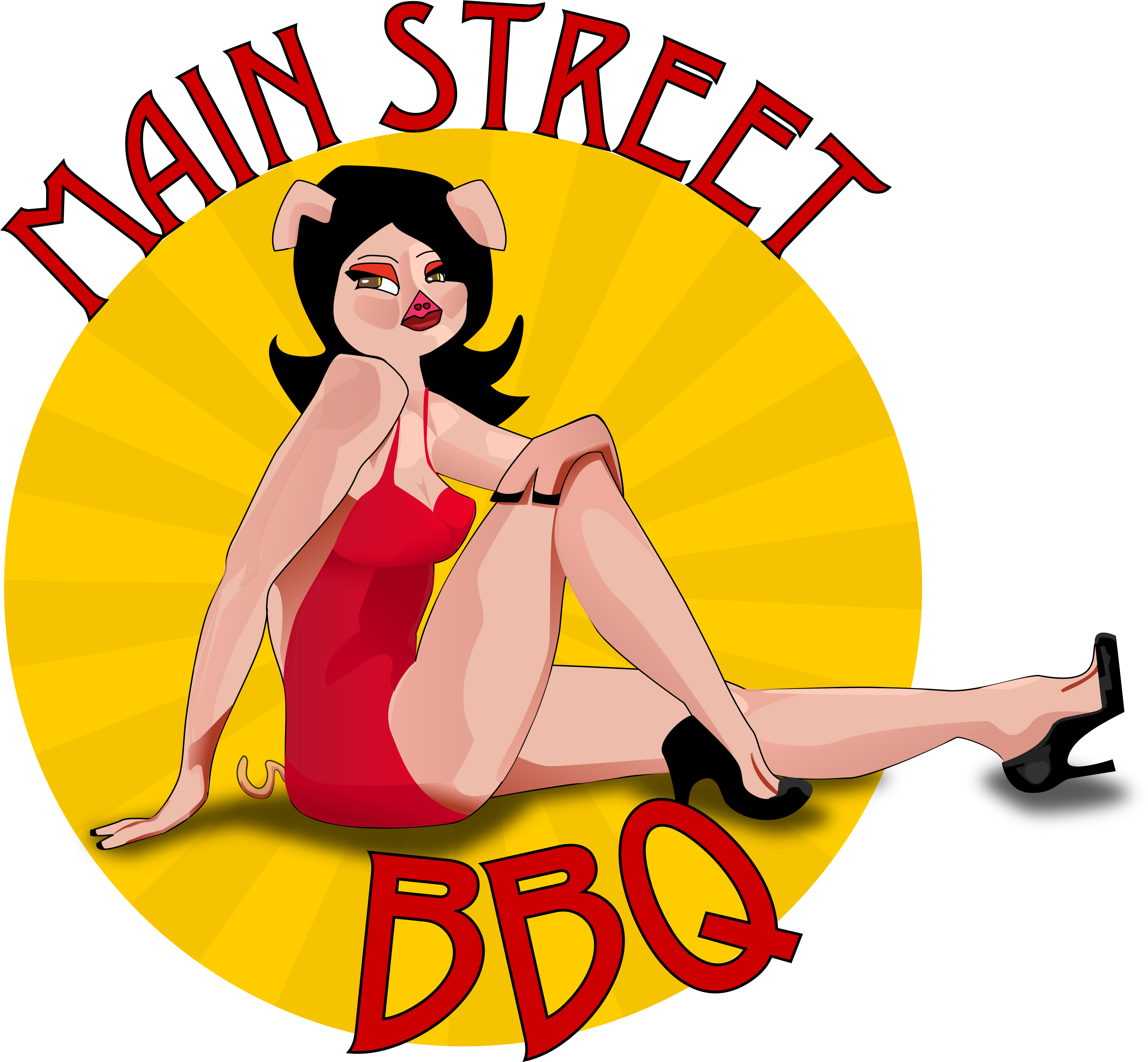 Mainstbbq-final - Main Street Mason City Clipart (3579x3224), Png Download