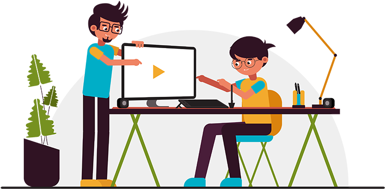 Video Production Cartoon Clipart (1081x450), Png Download