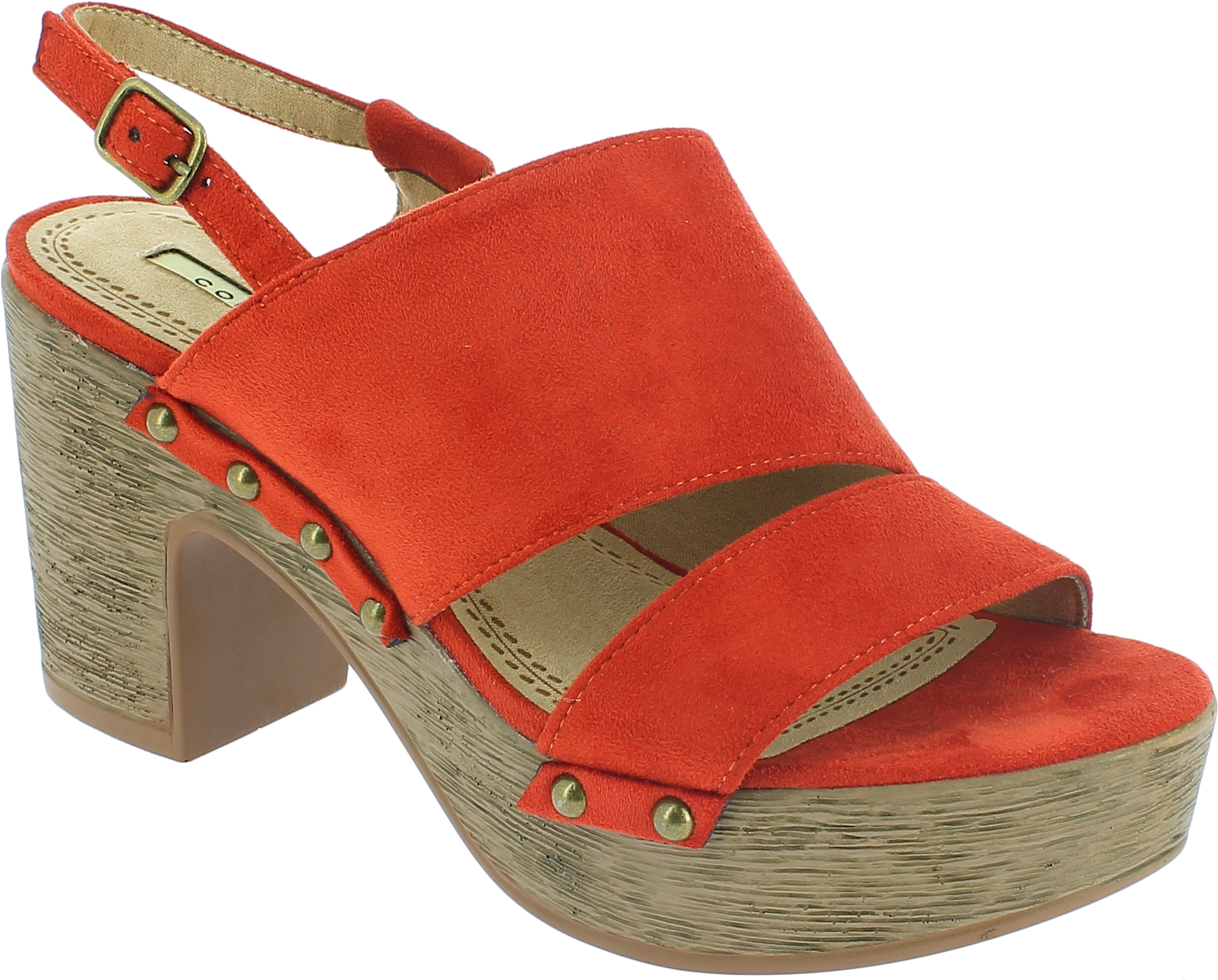 Corina Γυναικείο Πέδιλο C8276 Κεραμιδί Κόκκινο C8276 - Slide Sandal Clipart (2088x1691), Png Download