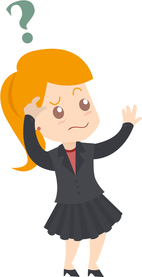 Confused Business Woman Cartoon - Confused Png Clipart (495x962), Png Download