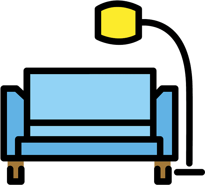 Couch And Lamp Emoji Clipart - Png Download (800x800), Png Download