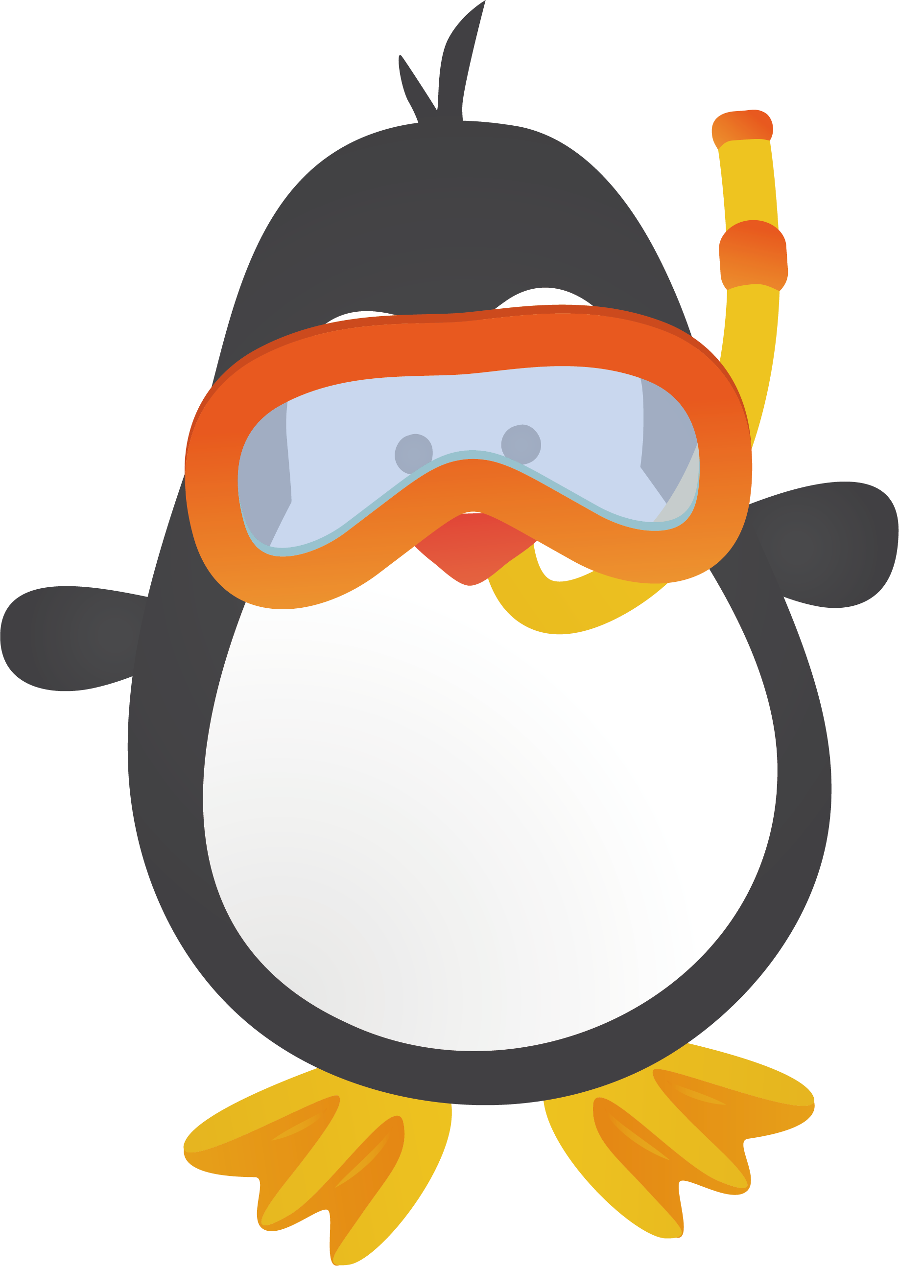 Penguin Png Transparent - Penguin Clipart Diving Mask Transparent Background (600x845), Png Download