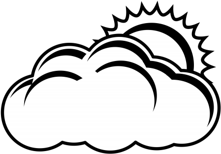 Sun And Cloud Black And White Clipart - Png Download (600x849), Png Download