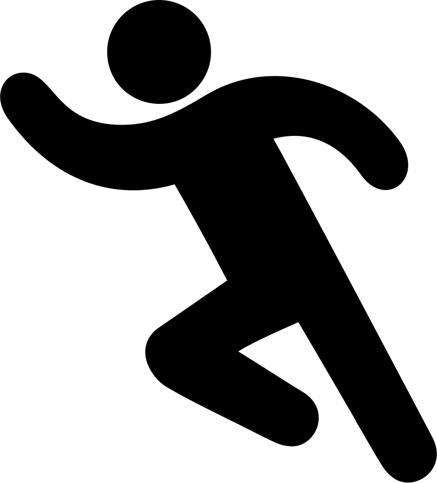 Silhouette Cartoon Clip Art - Man Running Icon Png Transparent Png (888x981), Png Download