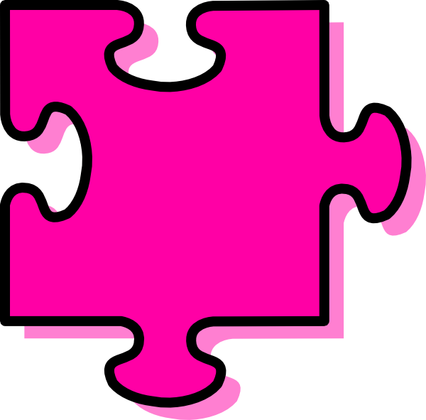 Pink Puzzle Piece Clip Art At Clker - Transparent Background Puzzle Piece - Png Download (600x591), Png Download