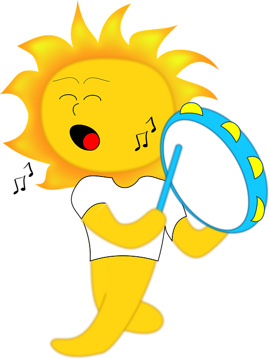 Music, Drum, Kids, Sun, Children, Playing, Sol, Walking - Clip Art Sun Pic For Kids - Png Download (480x640), Png Download