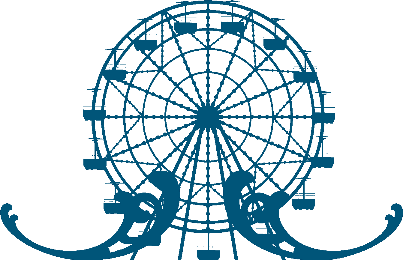 Ferris Wheel Silhouette Clipart (1346x880), Png Download
