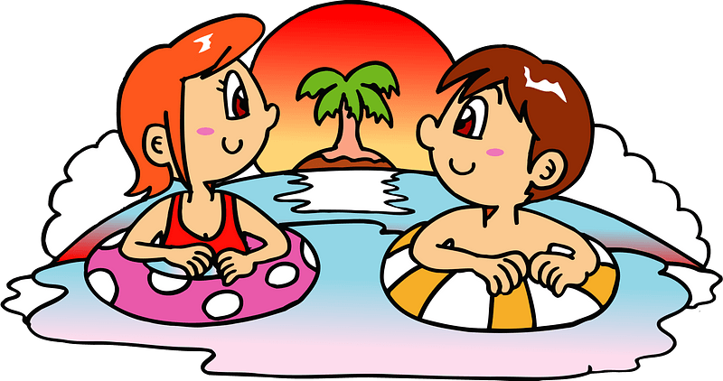Couple Tropical Island Clipart - Cartoon - Png Download (800x422), Png Download
