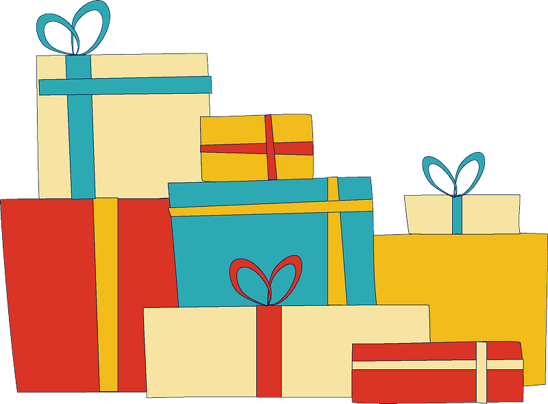 Christmas Presents Clipart - Png Download (800x590), Png Download