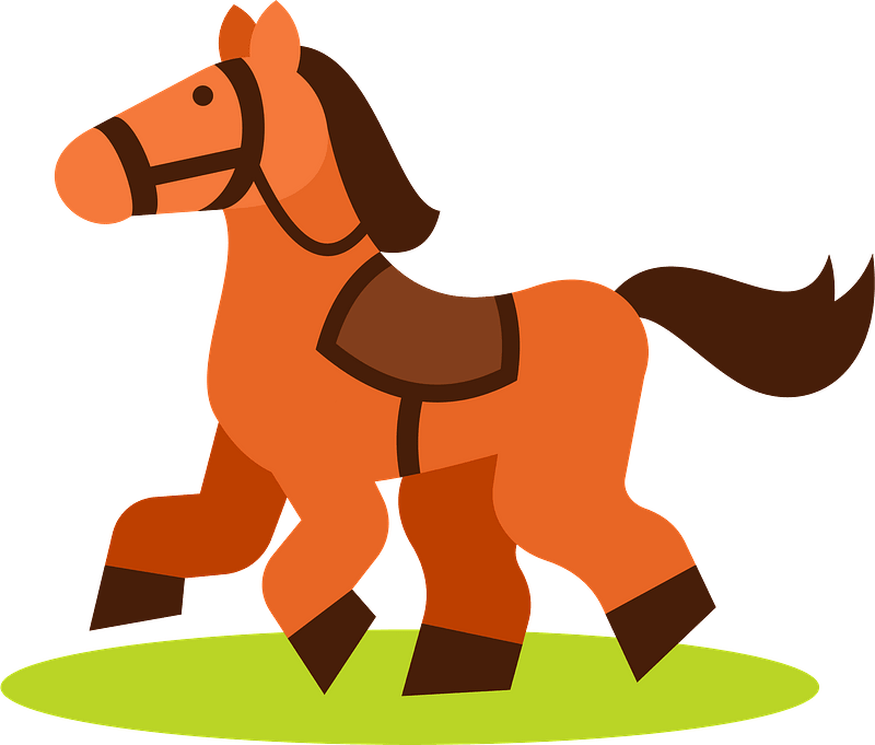 Toy Horse Clipart - Cartoon - Png Download (800x681), Png Download