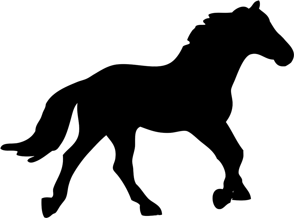 American Quarter Horse Silhouette Equestrian Clip Art - Silhouette Horse Canter - Png Download (1004x760), Png Download
