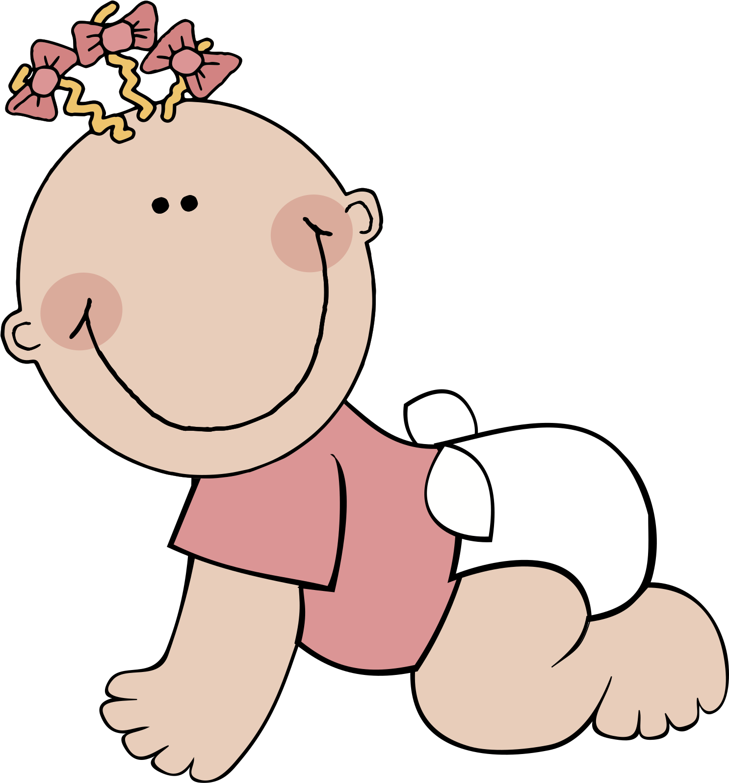 Baby Chick Png Images - Crawling Baby Girl Clipart Transparent Png (600x600), Png Download