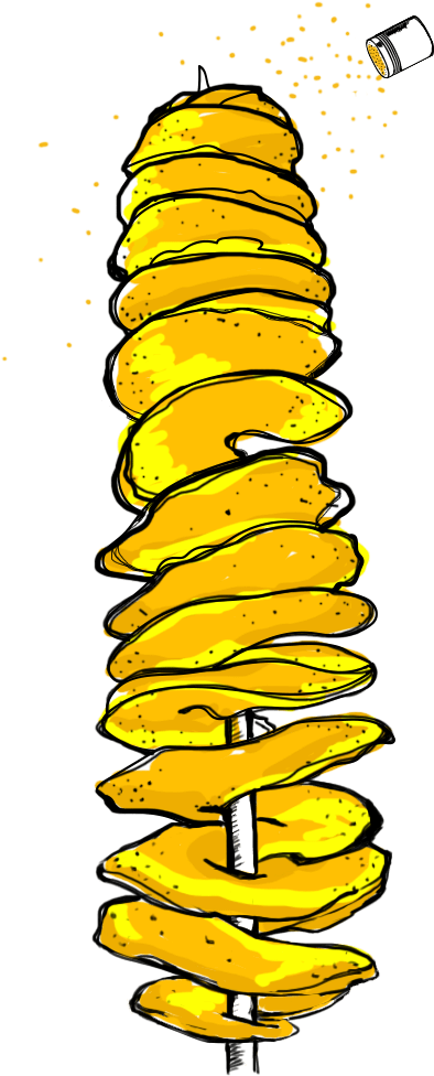 Potato Clipart Twist , Png Download - Spiral Potato Clipart Transparent Png (394x976), Png Download