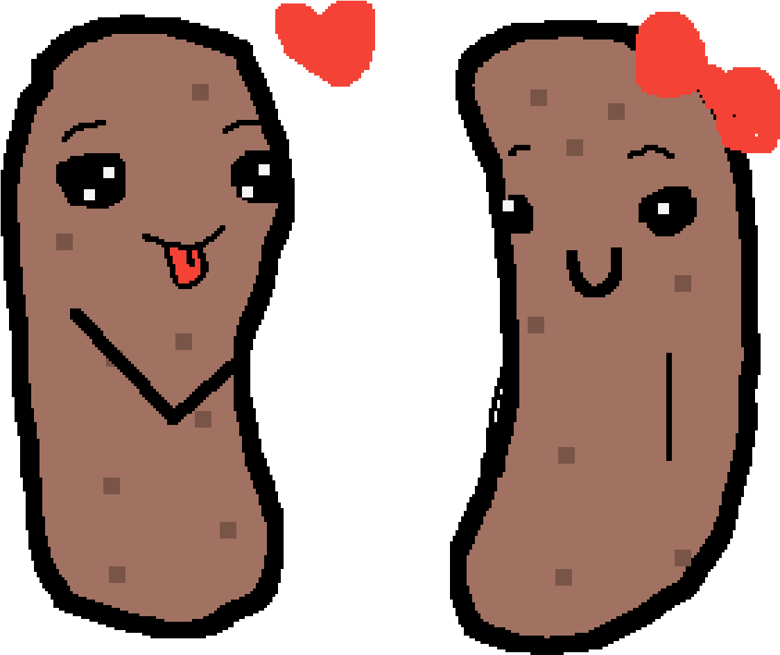 Potatoes In Love Clipart (1200x1200), Png Download