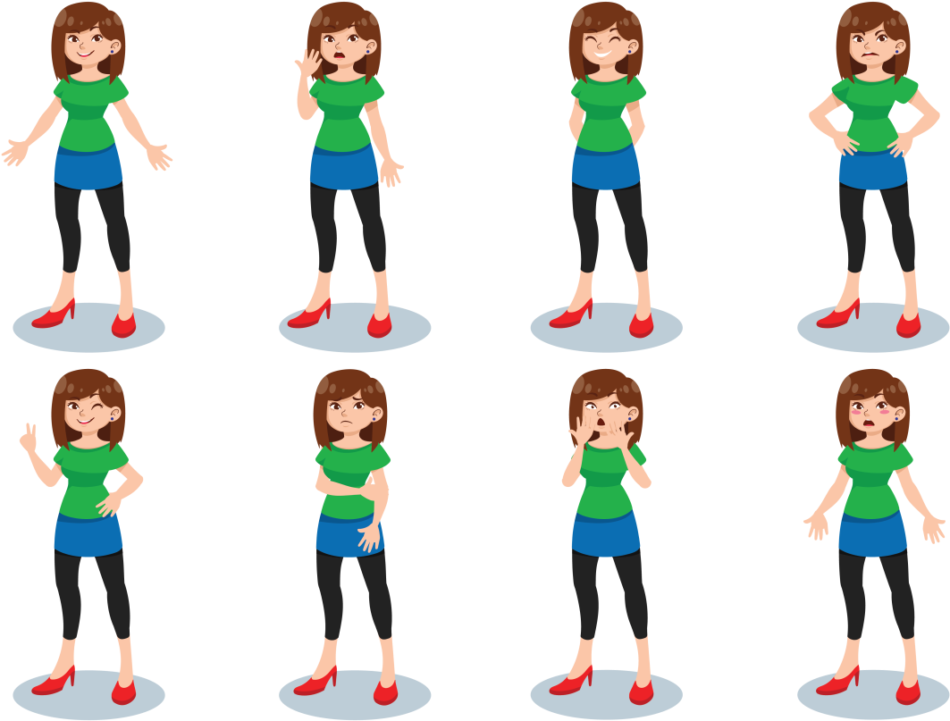Woman Cartoons Vector - 2d Character Png Female Clipart (700x490), Png Download