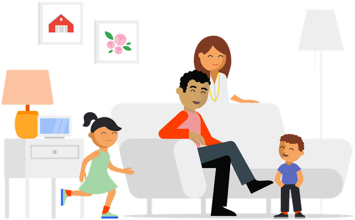 Google Assistant At Home Family "
 

 Sizes= - Parent Clipart (1200x500), Png Download