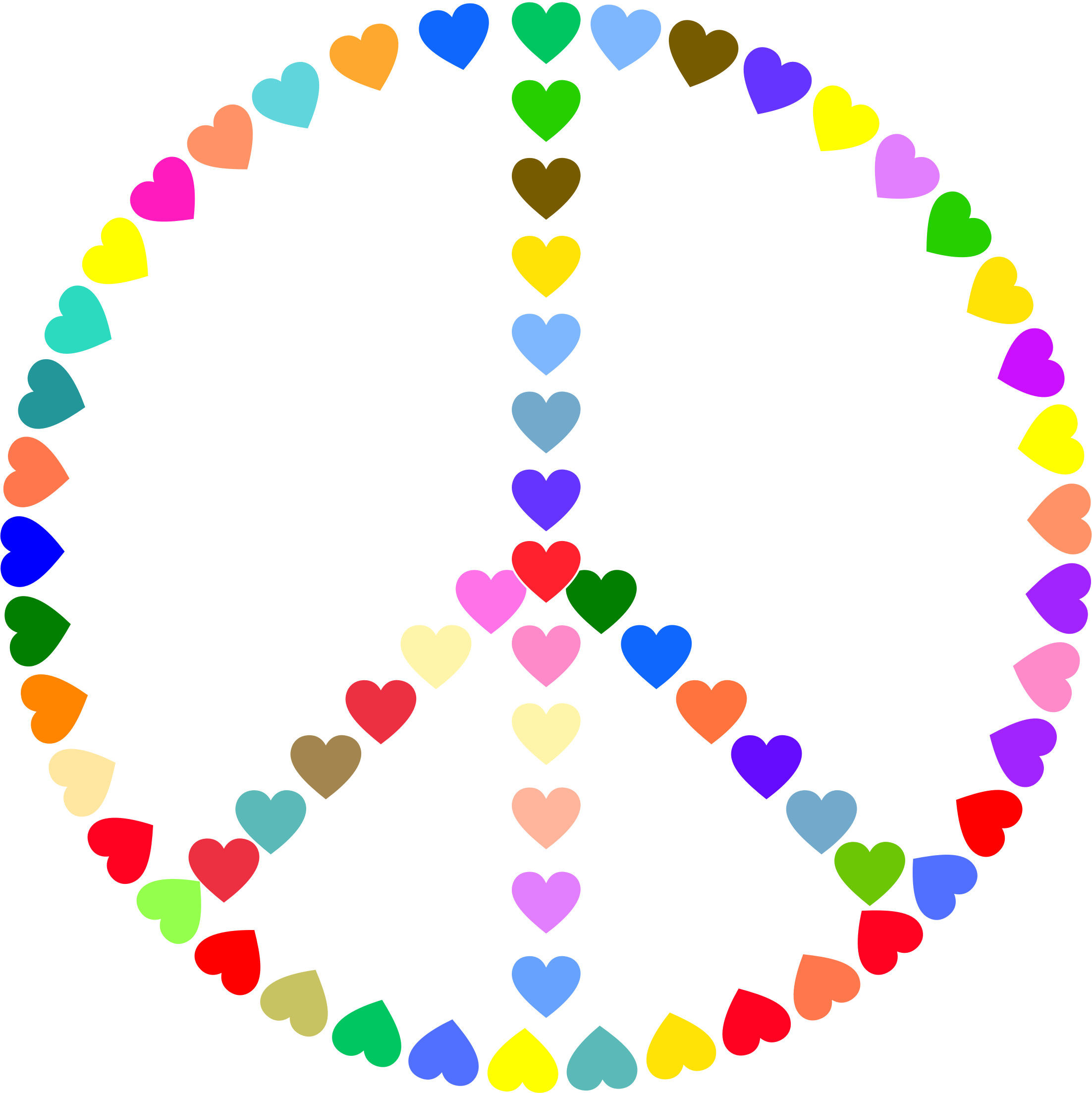 Peace Symbol Clipart Baby - Colorful Peace Sign Clipart - Png Download (2204x2206), Png Download