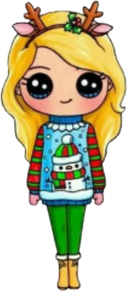 Cute Christmas Drawings Angel Clipart (433x992), Png Download